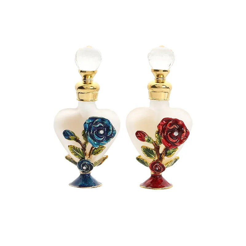 12ML Luxury Egyptian Antique Glass Rod Perfume Bottle Luxury Oud Essential Oil Bottle with Screw Cap and Rubber Stopper Empty