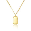 Wholesale Minimalist 18K Gold Plated Stainless Steel Rectangle Pendant Necklace for Women