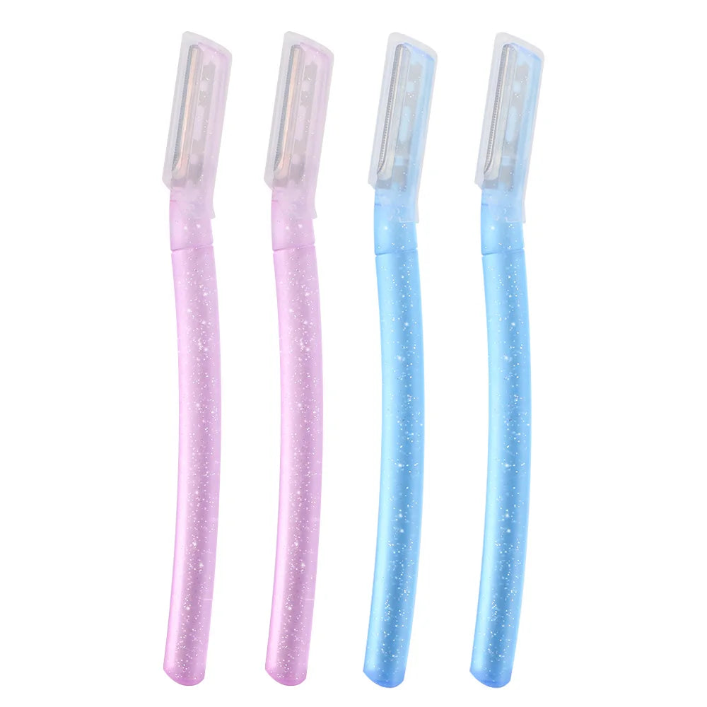 Women Dermaplaning Tool Eyebrow Razor with Stainless Steel Blade and ABS Plastic Handle Squared Head for Precise Shaping