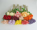 O-X834 Wholesale Price 8 Heads 9 Heads Artificial Silk Rose Bundle Hot Pink Artificial Rose Flowers Bouquet Wedding Decoration