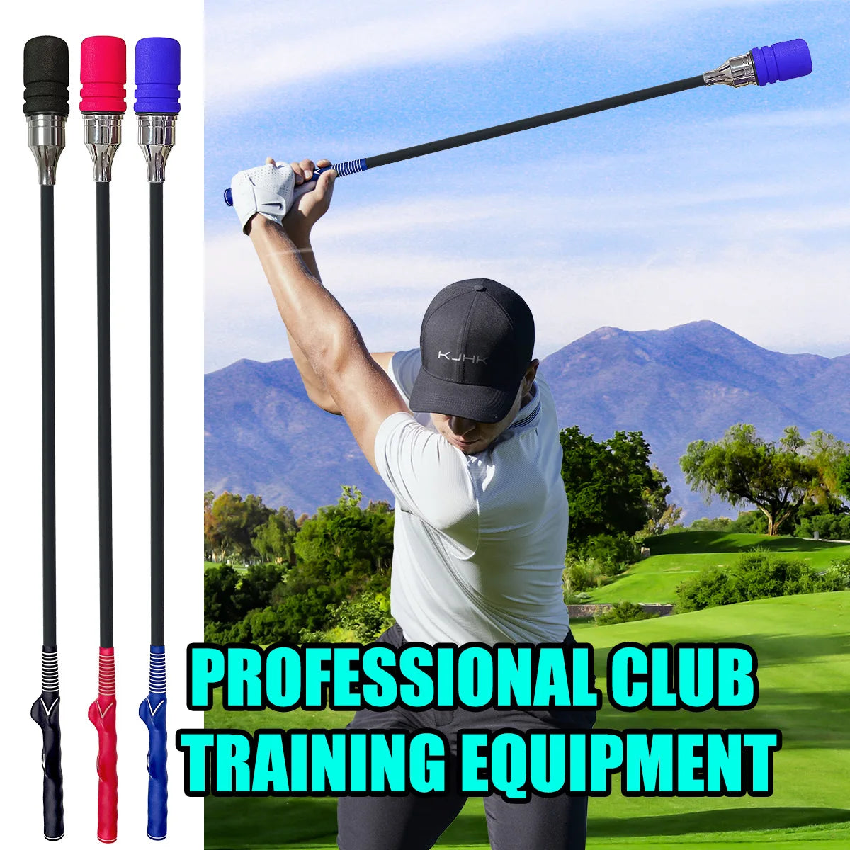 Easy Carry Golf Swing Speed Rod Rhythm Practice Stick Golf Training Aid Golf Swing Trainer with Click Sound