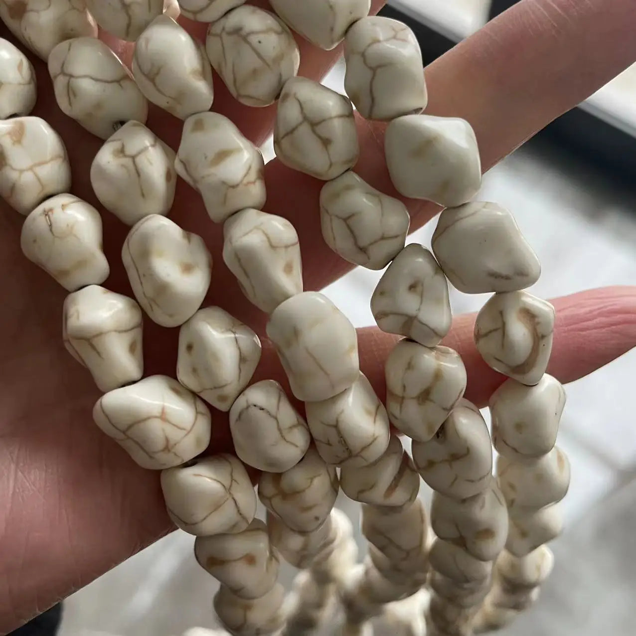 10-20mm White Marine Gravel Rough Beads Loose Spacer Large Particles Stone Third Party Certified for DIY Jewelry Making