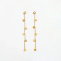 High End PVD 18K Gold Plated Triangle Dot Tassel Pendant Zirconia Stud Earrings Stainless Steel Jewelry Wholesale