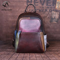 Andong Genuine Cow Leather Vintage Women Backpack Random Color Large Capacity Travel Shoulder Bags Ladies Backpacks