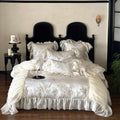 French Style Long Staple Cotton Grey Jacquard Lace Comforter Duvet Cover Princess Style Home Textiles Bedding Set Supplier MegaBDM