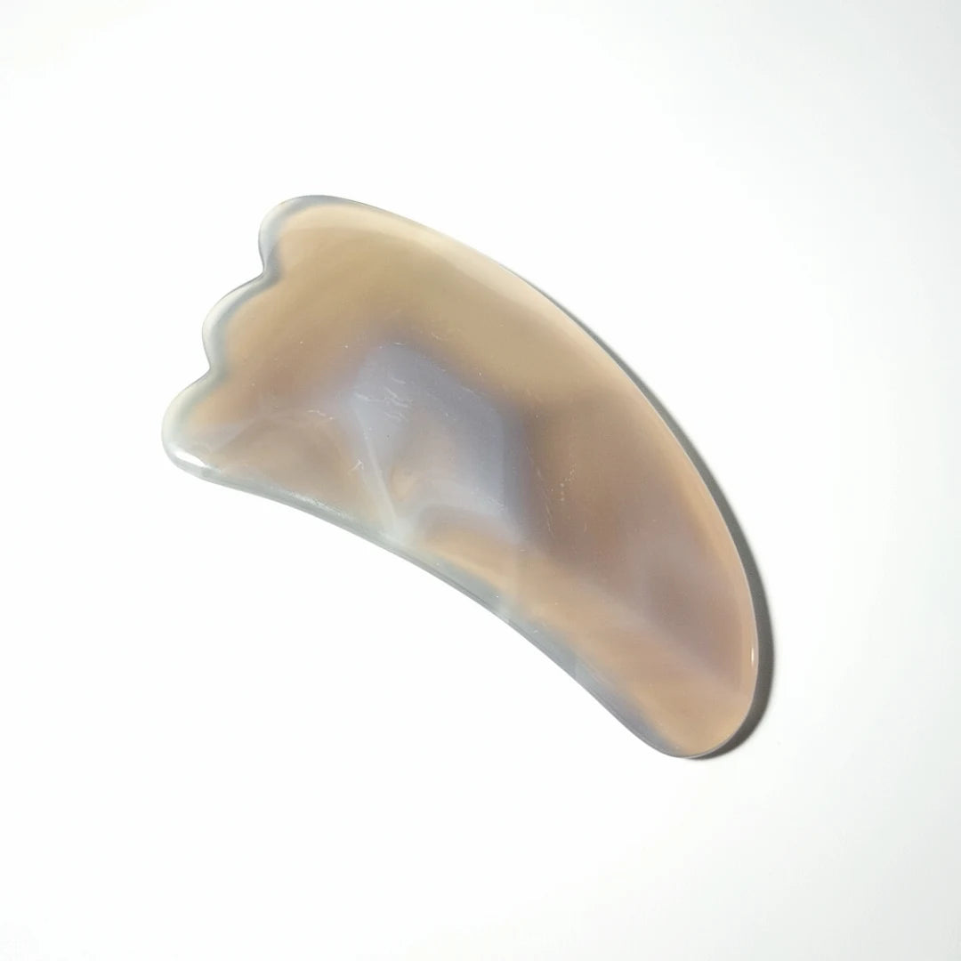 DIY Gem Direct supply customized Claw shape gua sha tools Natural Grey Agate guasha for face full body raw crystals