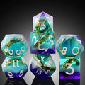 Blue Purple Ring LOTR the One Ring Resin Dice Set Sharp Edge Hand-Polished RPG Dice for Dungeons & Dragons