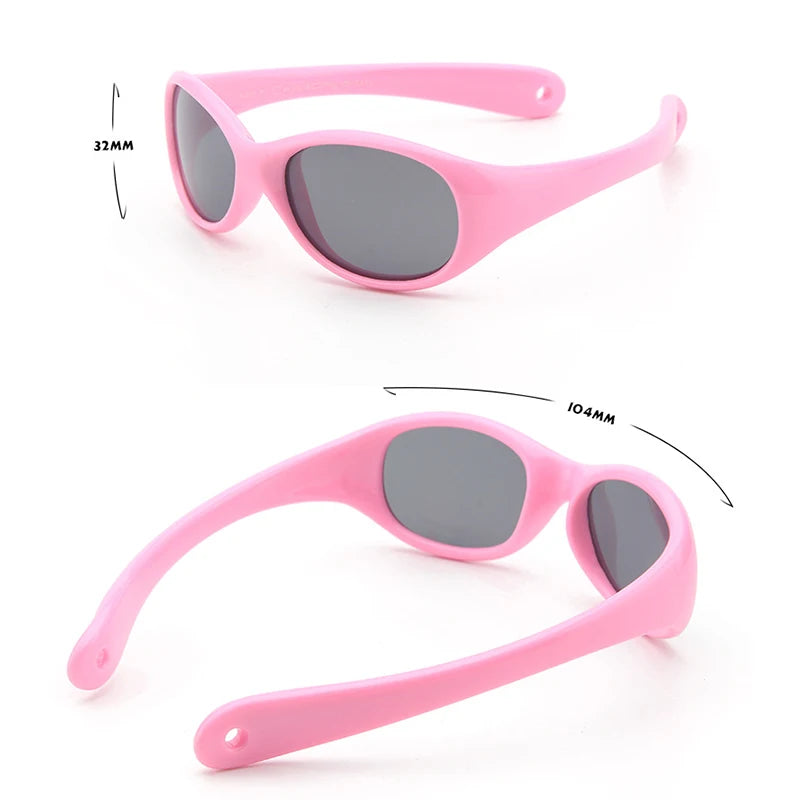 2025 Unisex Child Silicone Sunglasses Polarized TAC Lenses Flexible Straps No Screw White Yellow Red for 0-12 Months Toddler