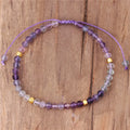 Popular Jewelry Chic 4mm Rainbow Fluorite Simple Beads Dainty Bracelet Adjustable Braided Crystal Bracelets Bohemia Jewelry