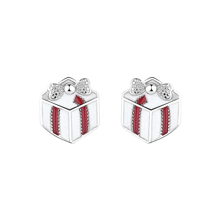 Yaeno Holiday Gift Jewelry Sterling Silver 925 Gift Box Design Stud Earrings for Women