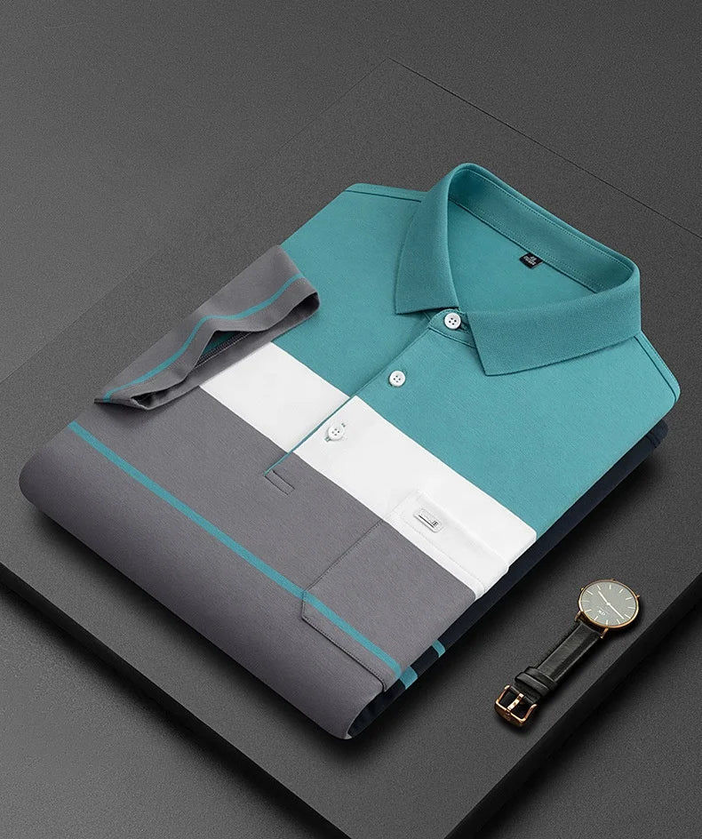XL Size Custom Stripe Short Sleeve Shirt Solid Color Embossed Logo Printed Button Casual Summer Knitted