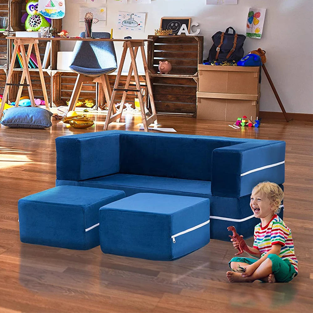Lip Couch Soft Suede Play House Cheap Filp Foam Sofa Kids Play Multi-color Sectional Sofa Bed