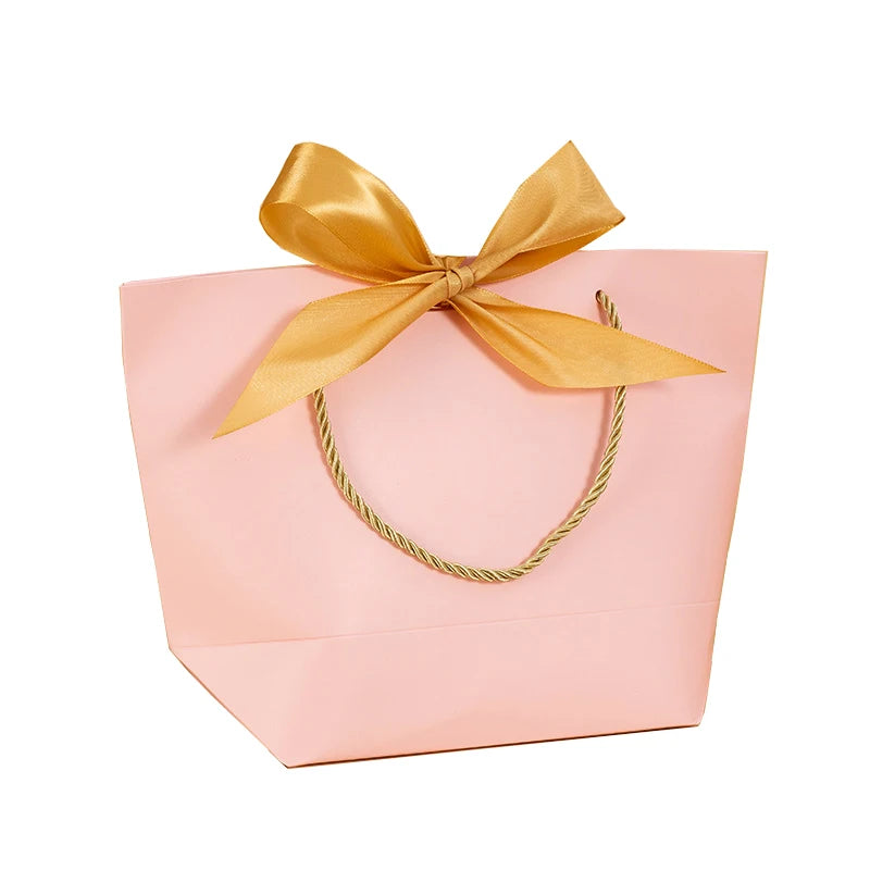 Eco-Friendly Art Paper Craft Shopping Bags with Flexiloop Handle Custom Logo Printing 5 Sizes Paper Bags for Fashion Accessories
