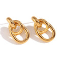 Personalized Stainless Steel 18K Gold Plated French O-shaped Earring Wrapped Geometric Stud Earrings for Women