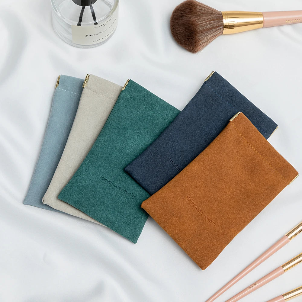 Reusable  Custom Printing PU Leather Watch Glasses Earphone Coin Storage Bag With Close Magnet  Cosmetic Makeup Brush Bag