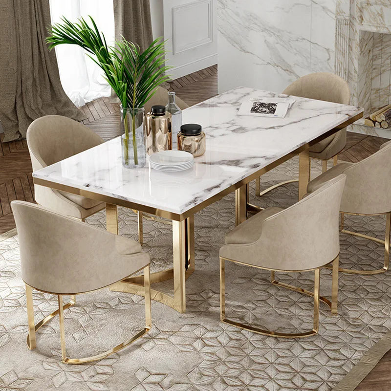 Dining Table Marble Top Dining Table Set Simple Gold Legs Dining Table Set 6 Seater Cadeiras Para Mesa De Jantar