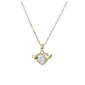 AA00582 18K Jewellery Stainless Steel Necklace Girls Diamond Heart-shaped Angel Wing Pendant Necklace