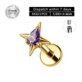 TOPOSH ASTM F136 Titanium Labret G23 Piercing Jewelry Body Lip Studs Children Engagement Wedding Zircon Internally Threaded 8MM
