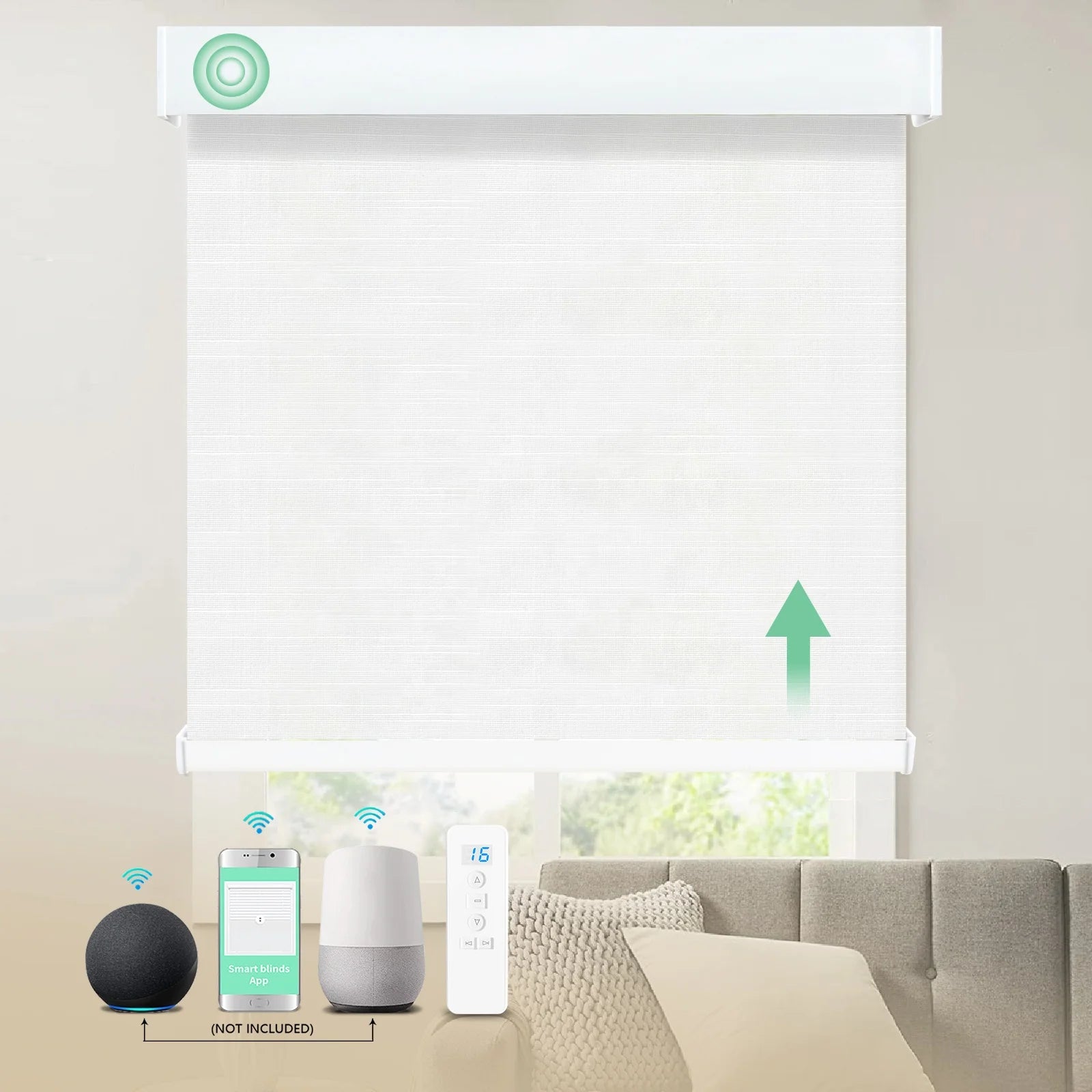 WiFi Google Matter Smart Driver Motor Smart Remote Control 100% Blackout Motorized Roller Shades Blinds for Home Office Window