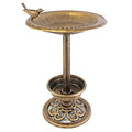 Bronze Bird Bath with Planter and Bird Decoration for Outdoor Garden Yard Home Use Ornament