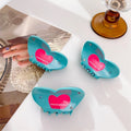 2024 Spring Summer Collection Pretty Beautiful Acetate Hair Claw Clip for Women Blue Butterfly Shape with Letter Printed Design