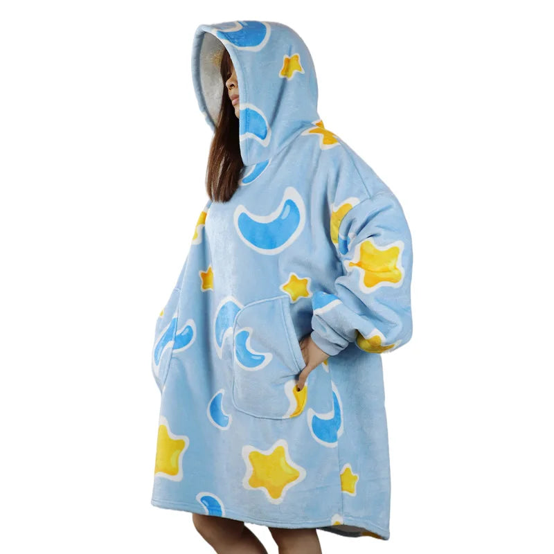 Adult Comfortable Wearable Hoodie Luxury TV Soft Cozy Blanket With Hood