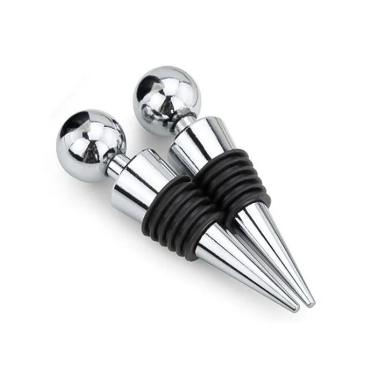HXY Custom Eco-friendly Zinc Alloy Wine Bottle Stoppers with 6 Silicone Seal Heads No MOQ Wholesale for Wine Gifts