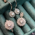 Hot Selling Women's Geometric Vintage VVS Moissanite Necklace and Earring Jewelry Set