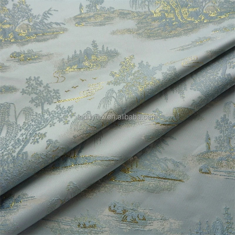 Luxury Brocade Fabric for Women's Chinese Tang Clothing & Dress Anti-Static 100% Polyester Medium Weight