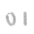 Luxury Earrings 925 Sterling Silver Full Tiny Cubic Zirconia Diamond Fashion Hoops Huggie for Women Fine Jewelry Wholesale
