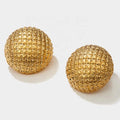 Fashion Vintage Brass Plating 18K Gold Rhombus Lattice Large Round Earrings Women's Custom Jewelry