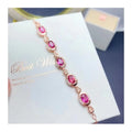Hot Sale Arabic Personalise Custom 925 Sterling Silver Natural Garnet Women Bracelet Wholesale