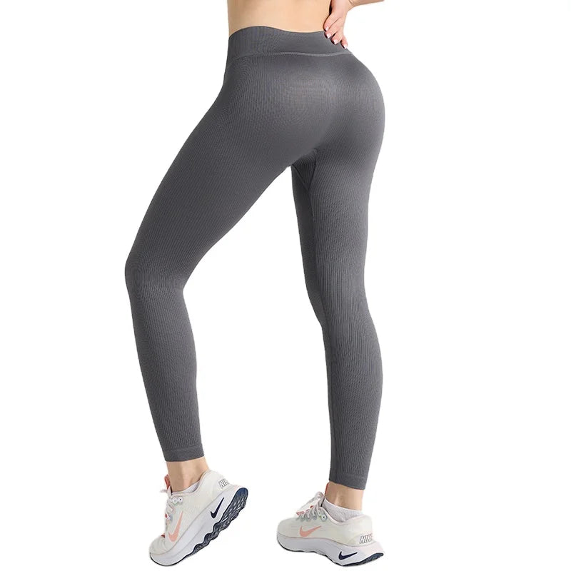 Custom Ladies High-Waisted Gym Leggings Soft Spandex Active Wear Butt Lifting Yoga Leggings Seamless Plus Size (Size XL) Cycling