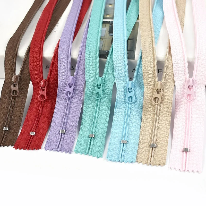 Meetee A4-12 3# 20cm Length Nylon Zippers Colorful DIY Bag Handmade Sewing Accessories Close-End Coil Zipper