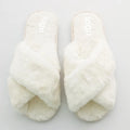Wholesale Spring Custom Fashion Soft Indoor Sleepers Fluffy Fuzzy Slides White Fur Slippers for the UK Women