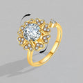 Adjusting Pressure Luxury Geometric Cubic Zirconia Open Adjustable Rings for Women Fashion Jewelry Anniversary Gift Party
