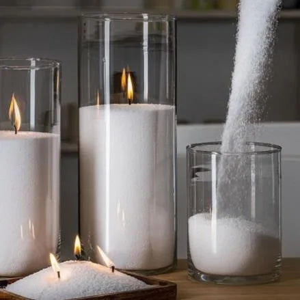 Natural Pearl Wax Sand DIY Set Handmade Unscented Continuous Burning Candles Wedding Flower-Designed Diwali Father's Day