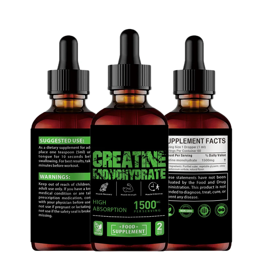 Wholesale Price 1500mg 3000mg Creatine Monohydrate Powder Gym Fitness Body Building Creatine Monohydrate Drops Oral Liquid