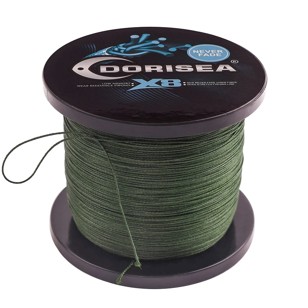 DORISEA X8 500M Multifilament Fishing Wire Line 300LB Test 8 Strands 100% PE Braided Never Fade Floating for Stream Lake River