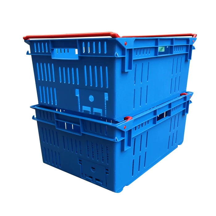 JOIN Fruit and Vegetable Harvest Crates Basket Gray Mesh Fram Plastic Container With Bail Agricultural Vented Bale Arm Trays MegaBDM