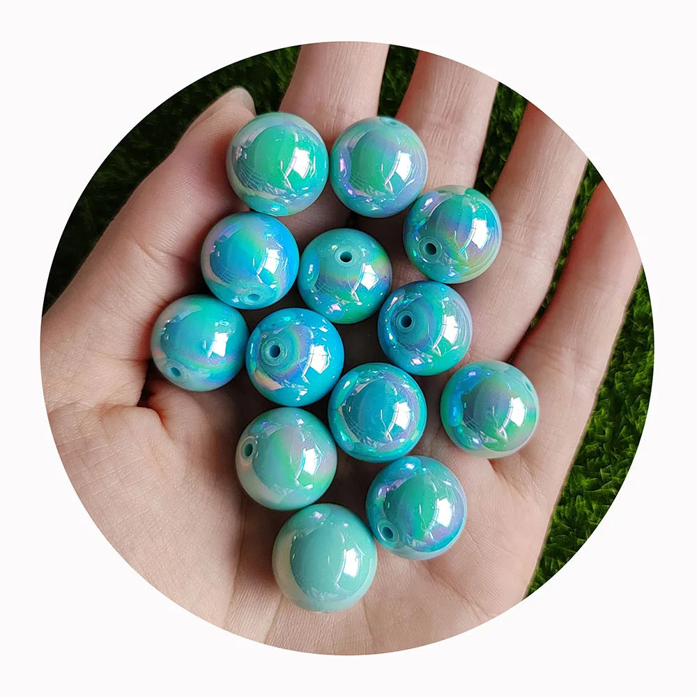 Wholesale 100Pcs/Lot Mixed AB Color Round Loose Spacer Beads Chunky Charms for Crafts DIY Jewelry Making Supply