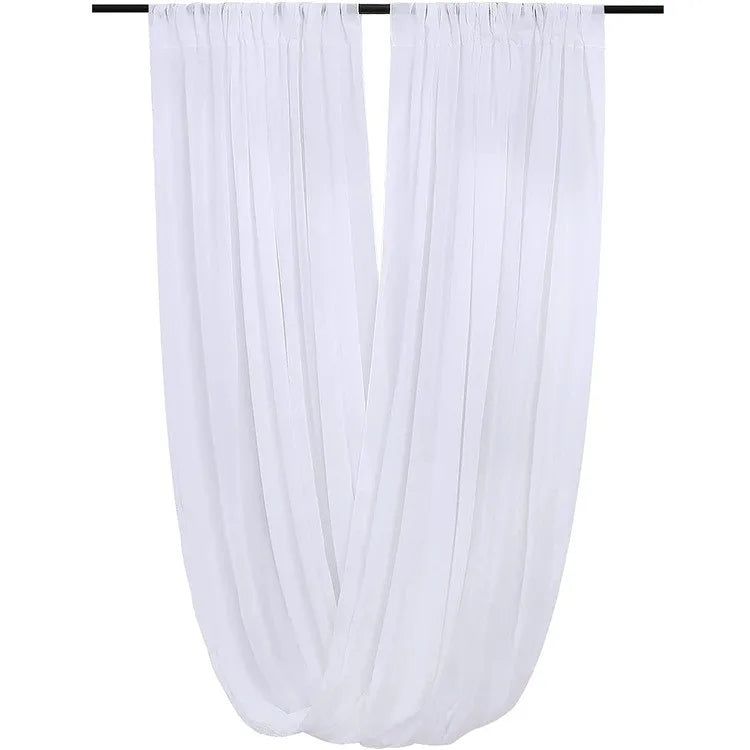 White Ceiling Hoop Drapes Panel Wedding Fabric Sheer Chiffon Curtains for Party Ceremony Swag Tent Roof Decor