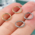 Toposh F136 Titanium Hinged Segment Ring With Forward Facing Pave Zircons Hoop Nose Ring Helix Ear Nose Septum Piercing Jewelry