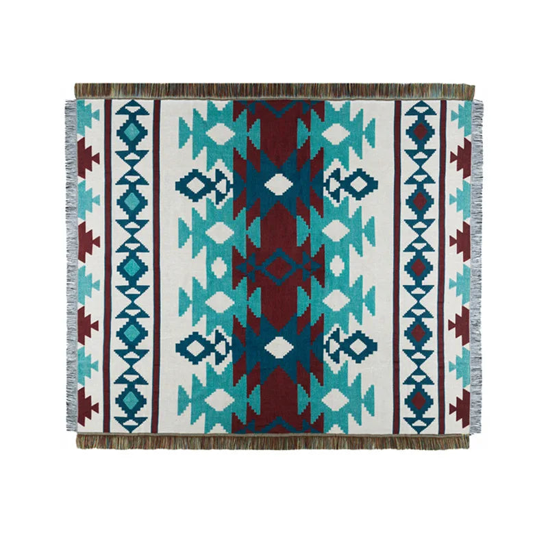Ready to Ship Low MOQ Tapestry Woven Blankets Throws Picnic Blanket