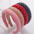 Luxury Women's Hair Accessories Wide Brimmed Padded Sponge Beaded Hair Hoop Wholesale Luxury Headbands