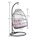 Swing Egg ChairHammock Chair Hanging Chair Aluminum Frame and UV Resistant Cushion with Steel Stand Indoor Outdoor Patio