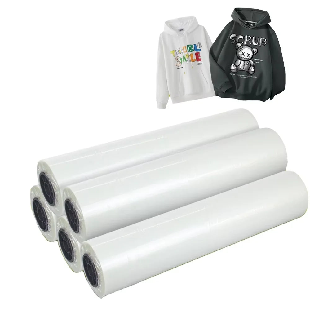 Factory Direct 30cm X100m High Temperature Digital White Ink DTF PET Printing Film Heat Transfer for Clothing Application