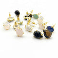 Water Drop Shape Stud Earrings for Women Faceted Natural Stone Earring Reiki Jewelry Fit for Party Anniversary Gift