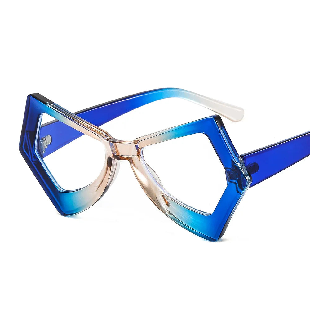 STORY OT22042 Women Gradient Butterfly Optical Glasses Candy Color Cat Eye Frame Clear Lens Polygon Blue Light Blocking Glasses