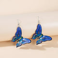 Elegant Ear Jewelry Ethnic Colorful Glass Retro Temperament Earrings 3D Butterfly Ear Hook Jewelry Bohemia Earring